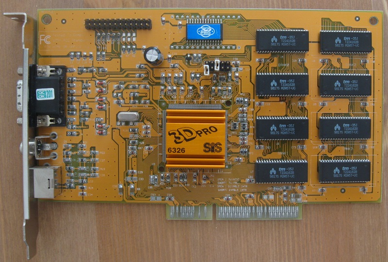 Elpina card using C3 chip featuring AGP 2x bus, and 4MB of EDORAM set to 56MHz.